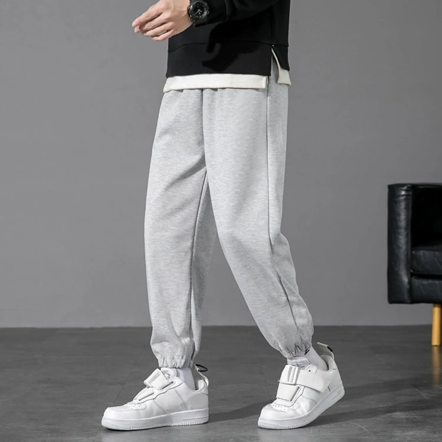 2023 Men's Baggy Sweatpants Plus Size Lightweight Joggers Stylish Hiking Pants Track Running Workout Trousers Soft Sweatpant