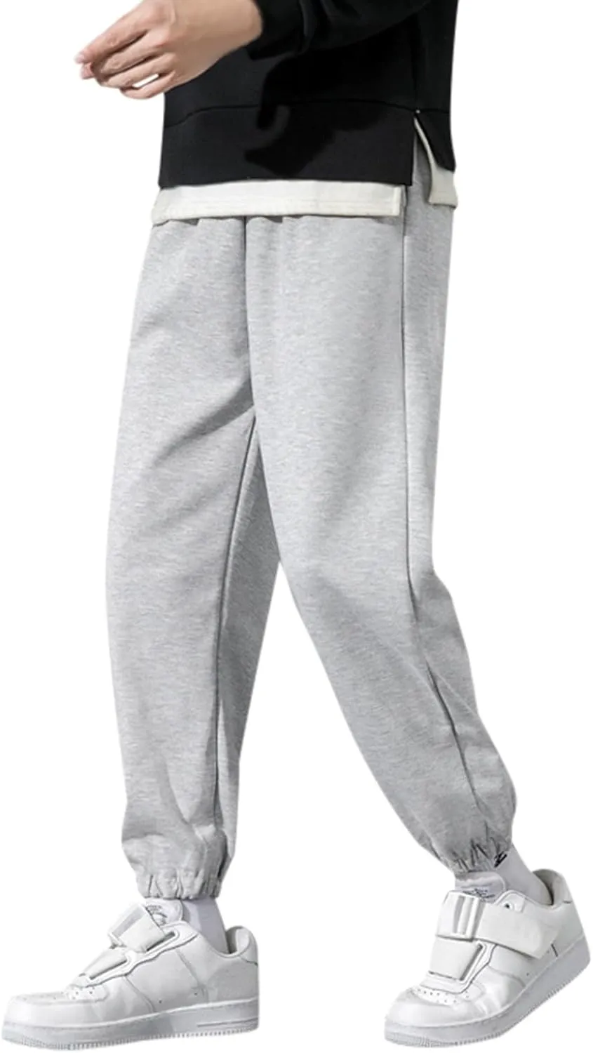 2023 Men's Baggy Sweatpants Plus Size Lightweight Joggers Stylish Hiking Pants Track Running Workout Trousers Soft Sweatpant
