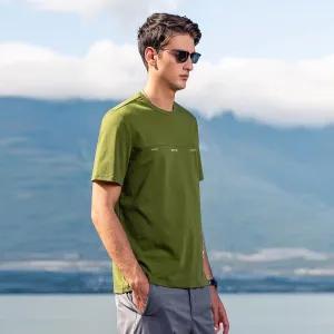 220G Heavyweight Pure Cotton Trendy American Short-Sleeved T-Shirt Men's Contrast Color Silhouette Short-Sleeved T-Shirt