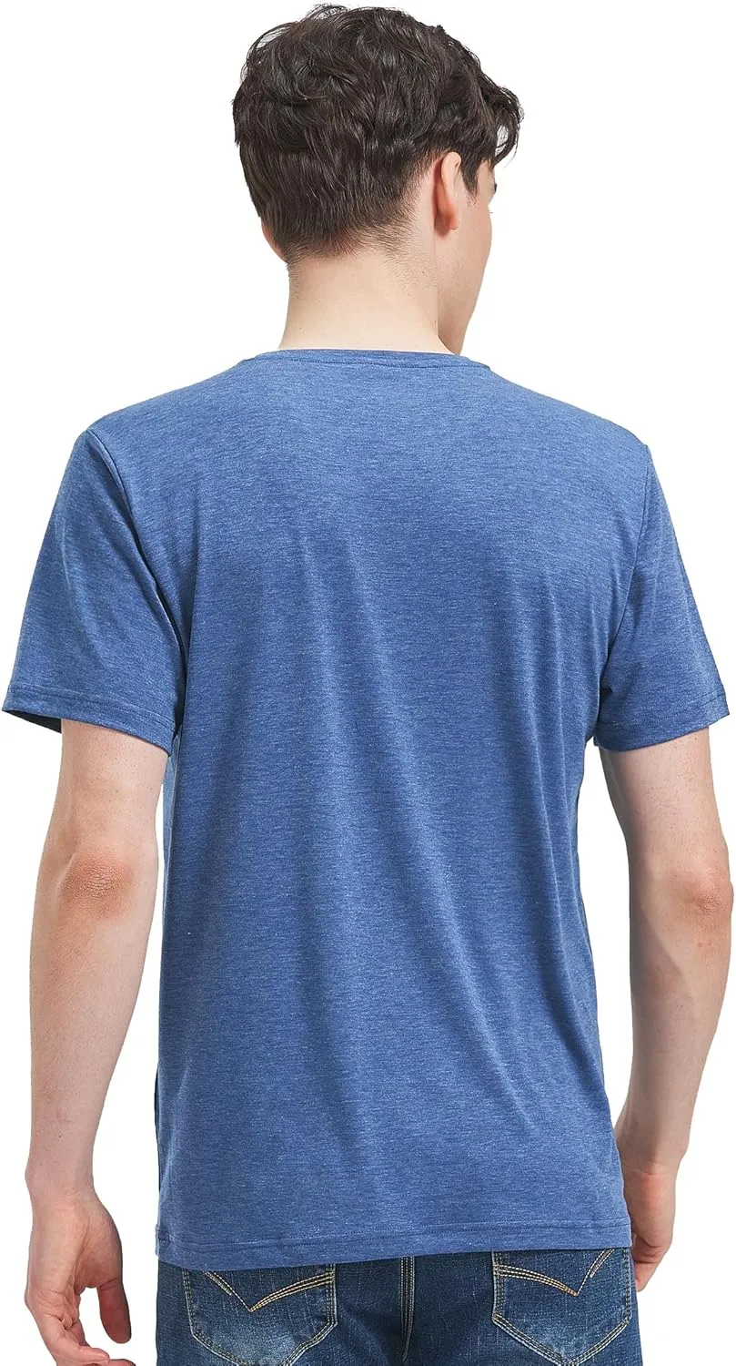 4Pack Mens Henley T-Shirts,Multipack Henley Short Sleeve Shirts,3 Button Tee Shirts Multi Color,Classic Casual T Pack