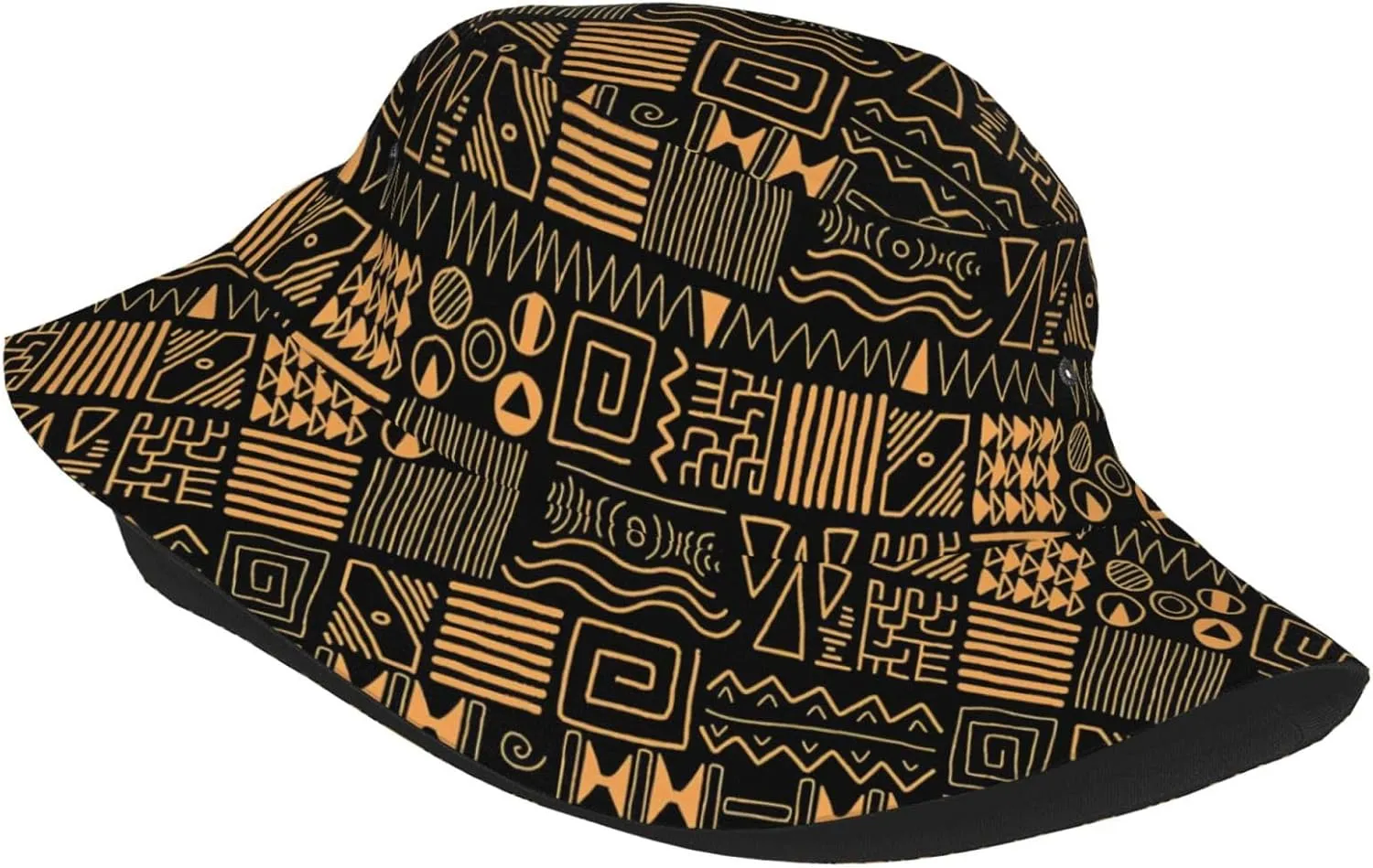 Africa Sun Hat Wide Brim Retro Africa Tribes Bucket Hat for Men Women Beach Safari Gardening Fishing