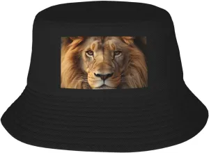 African Lion Head Sun Hats for Women Men Fishing Hat UPF 50  Wide Brim Bucket Hat Foldable Beach Hats