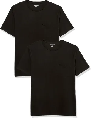 Amazon Essentials Men's T-Shirts, Short-Sleeve Crewneck Pocket, Cotton, 2-Pack