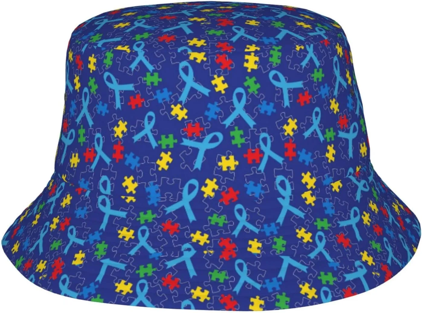 Autism Sun Hat for Men Women Autism Awareness Bucket Hat Foldable Cap Hiking Beach Fishing Summer Safari