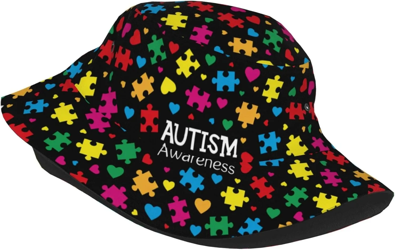 Autism Sun Hat for Men Women Autism Awareness Bucket Hat Foldable Cap Hiking Beach Fishing Summer Safari