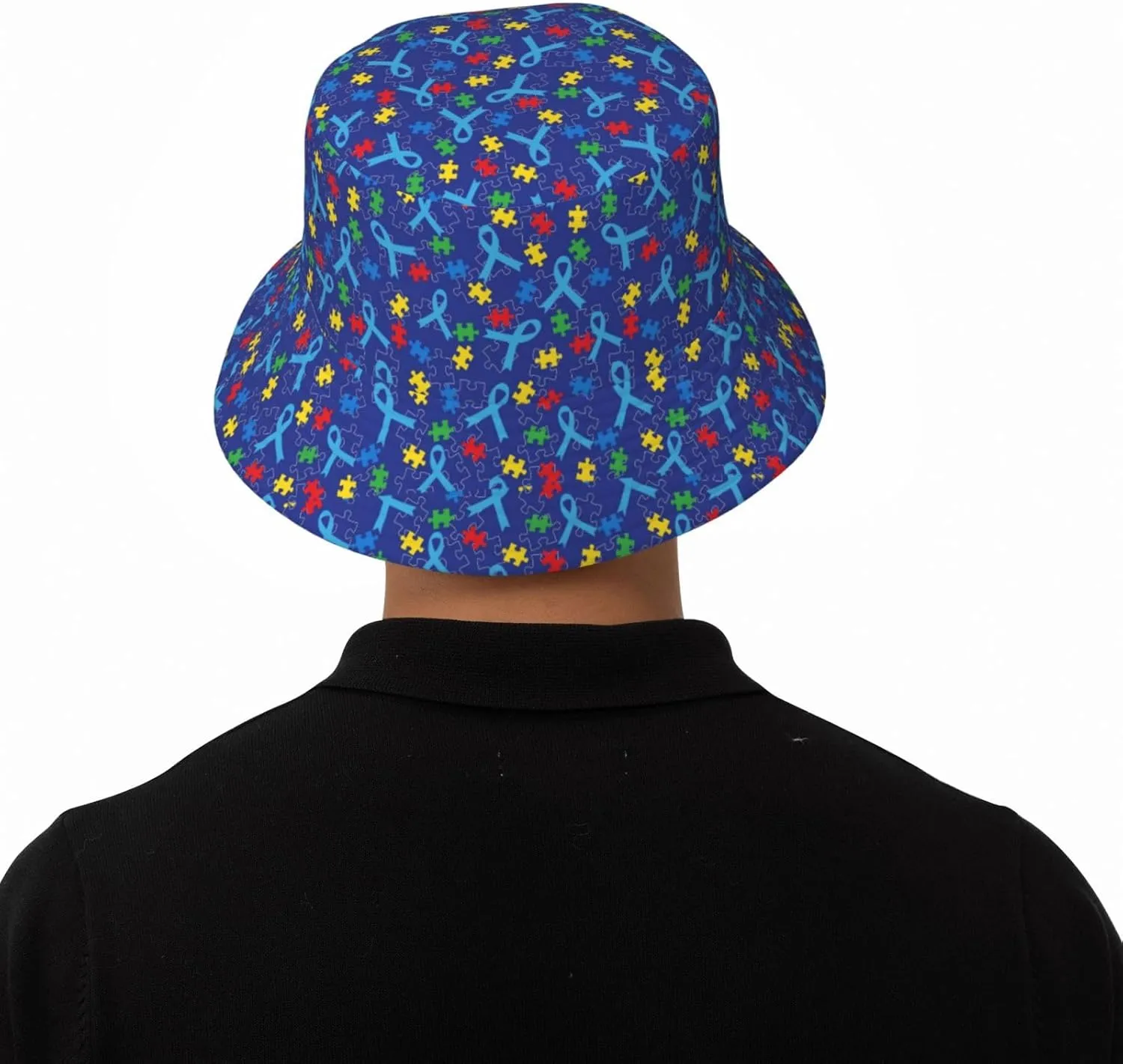 Autism Sun Hat for Men Women Autism Awareness Bucket Hat Foldable Cap Hiking Beach Fishing Summer Safari