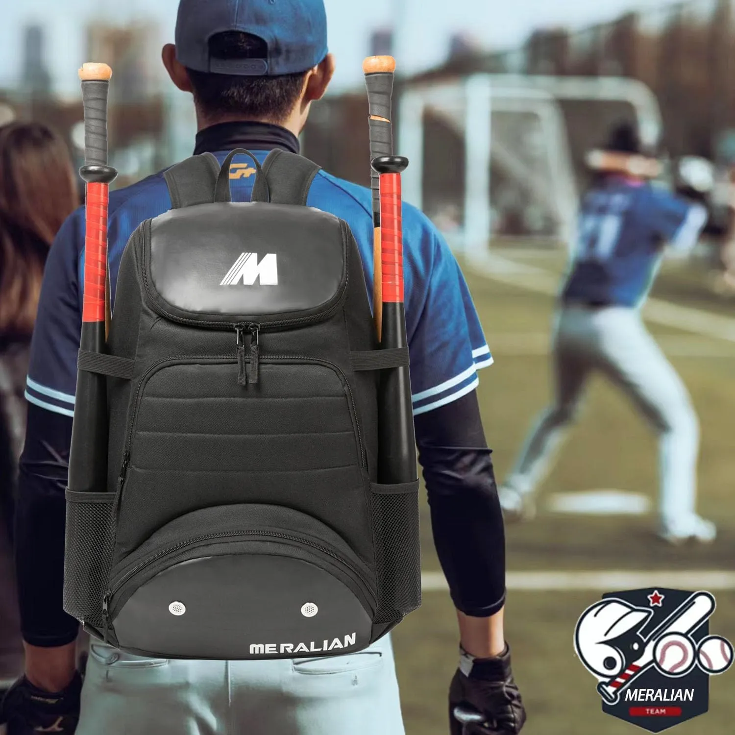 Baseball Bag - Lightweight Softball & T-Ball Backpack with Shoe Compartment for Equipment & Gear