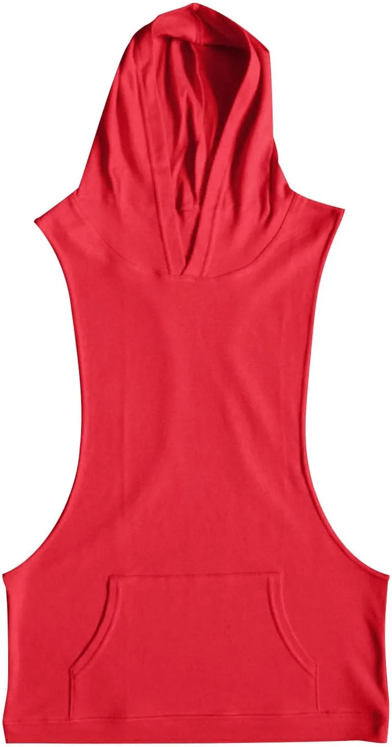 Cambkatl Men's Loose Summer Cut Off Hooded Tank Tops Casual Sleeveless Muscle Shirts Workout Bodybuilding Gym Tees
