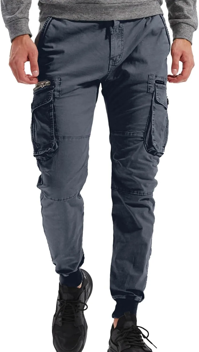 Cargo Pants Men Joggers Joggers with Zipper Pockets Camo Long Johns for Men Green Khaki Pants Mens Black Workout