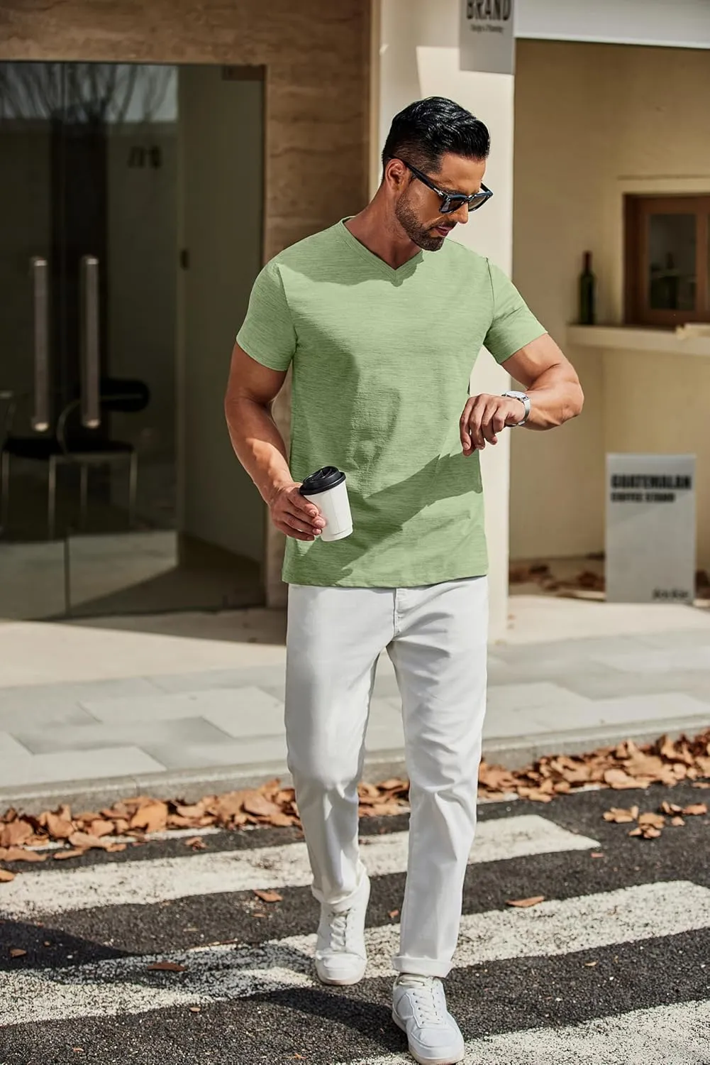 COOFANDY Men's T Shirts Short Sleeve Classic V Neck T-Shirt Casual Summer Basic Tee Shirt
