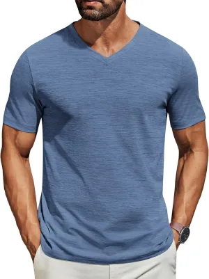 COOFANDY Men's T Shirts Short Sleeve Classic V Neck T-Shirt Casual Summer Basic Tee Shirt