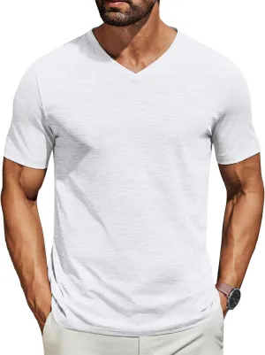 COOFANDY Men's T Shirts Short Sleeve Classic V Neck T-Shirt Casual Summer Basic Tee Shirt