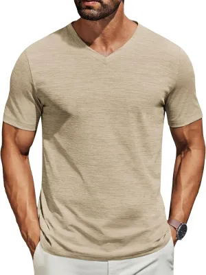 COOFANDY Men's T Shirts Short Sleeve Classic V Neck T-Shirt Casual Summer Basic Tee Shirt