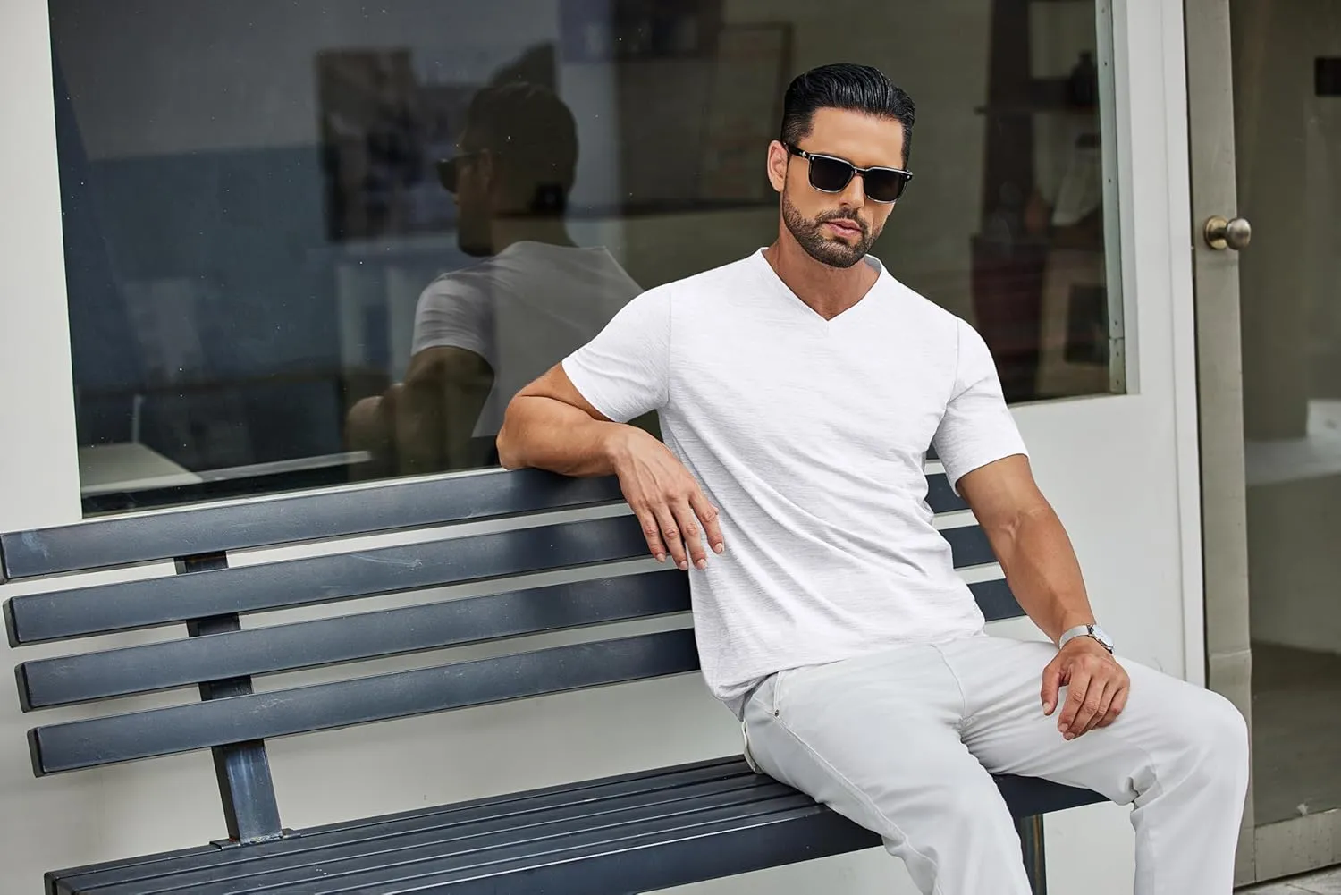 COOFANDY Men's T Shirts Short Sleeve Classic V Neck T-Shirt Casual Summer Basic Tee Shirt