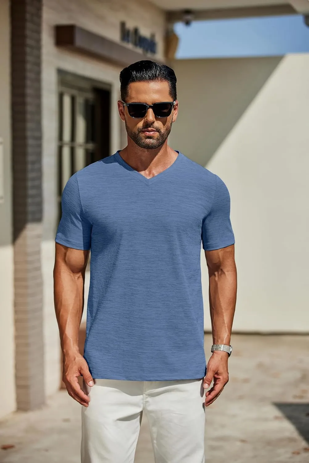 COOFANDY Men's T Shirts Short Sleeve Classic V Neck T-Shirt Casual Summer Basic Tee Shirt