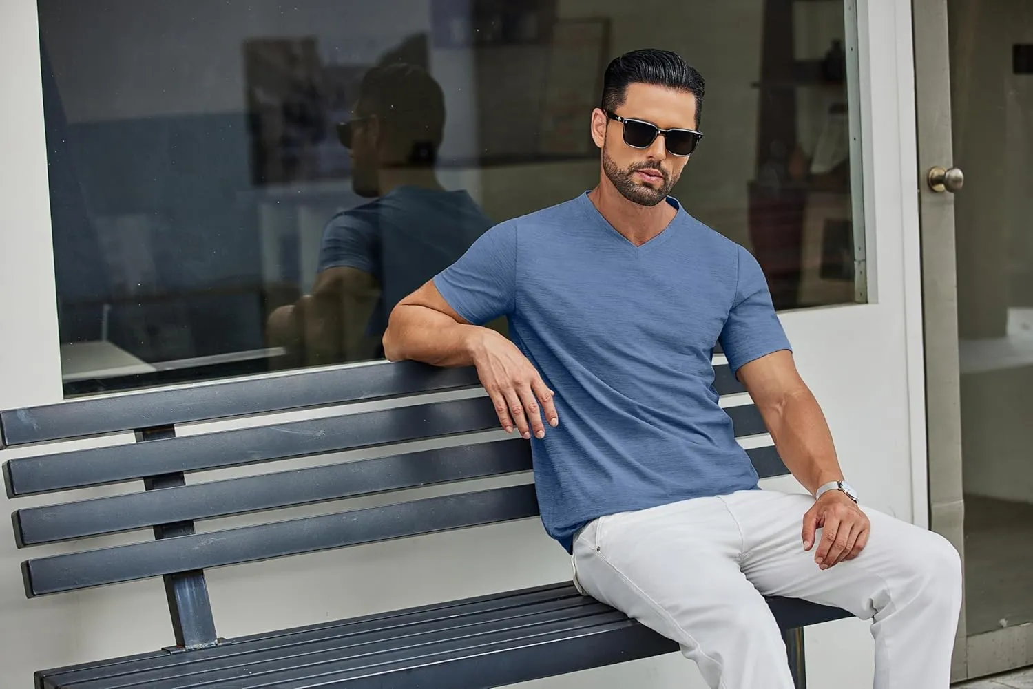 COOFANDY Men's T Shirts Short Sleeve Classic V Neck T-Shirt Casual Summer Basic Tee Shirt