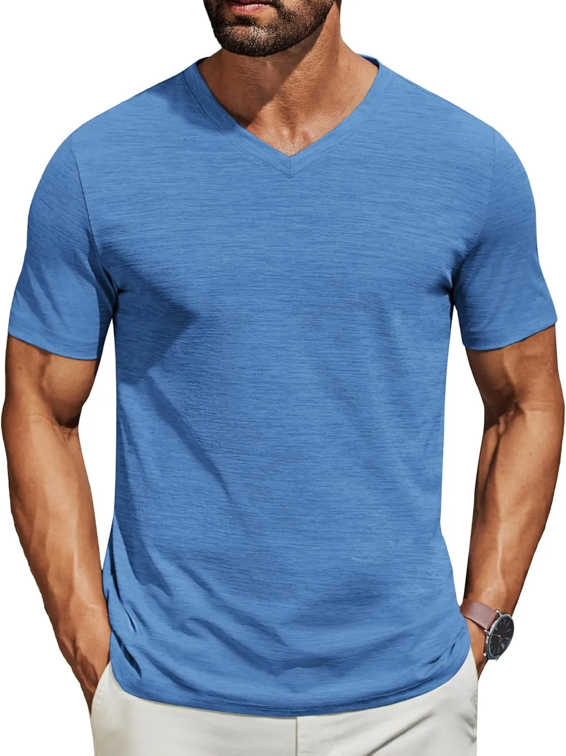 COOFANDY Men's T Shirts Short Sleeve Classic V Neck T-Shirt Casual Summer Basic Tee Shirt