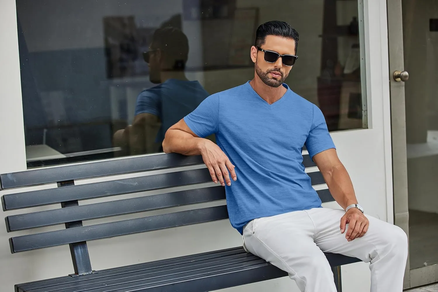 COOFANDY Men's T Shirts Short Sleeve Classic V Neck T-Shirt Casual Summer Basic Tee Shirt