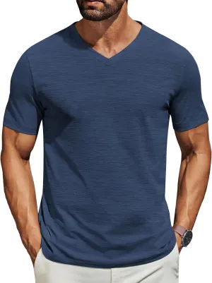 COOFANDY Men's T Shirts Short Sleeve Classic V Neck T-Shirt Casual Summer Basic Tee Shirt