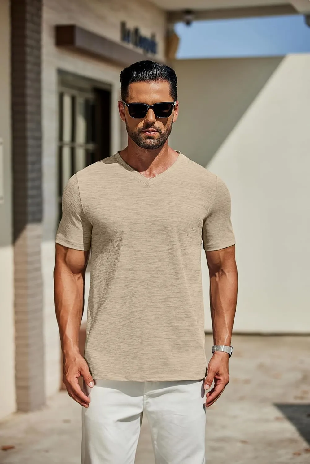 COOFANDY Men's T Shirts Short Sleeve Classic V Neck T-Shirt Casual Summer Basic Tee Shirt