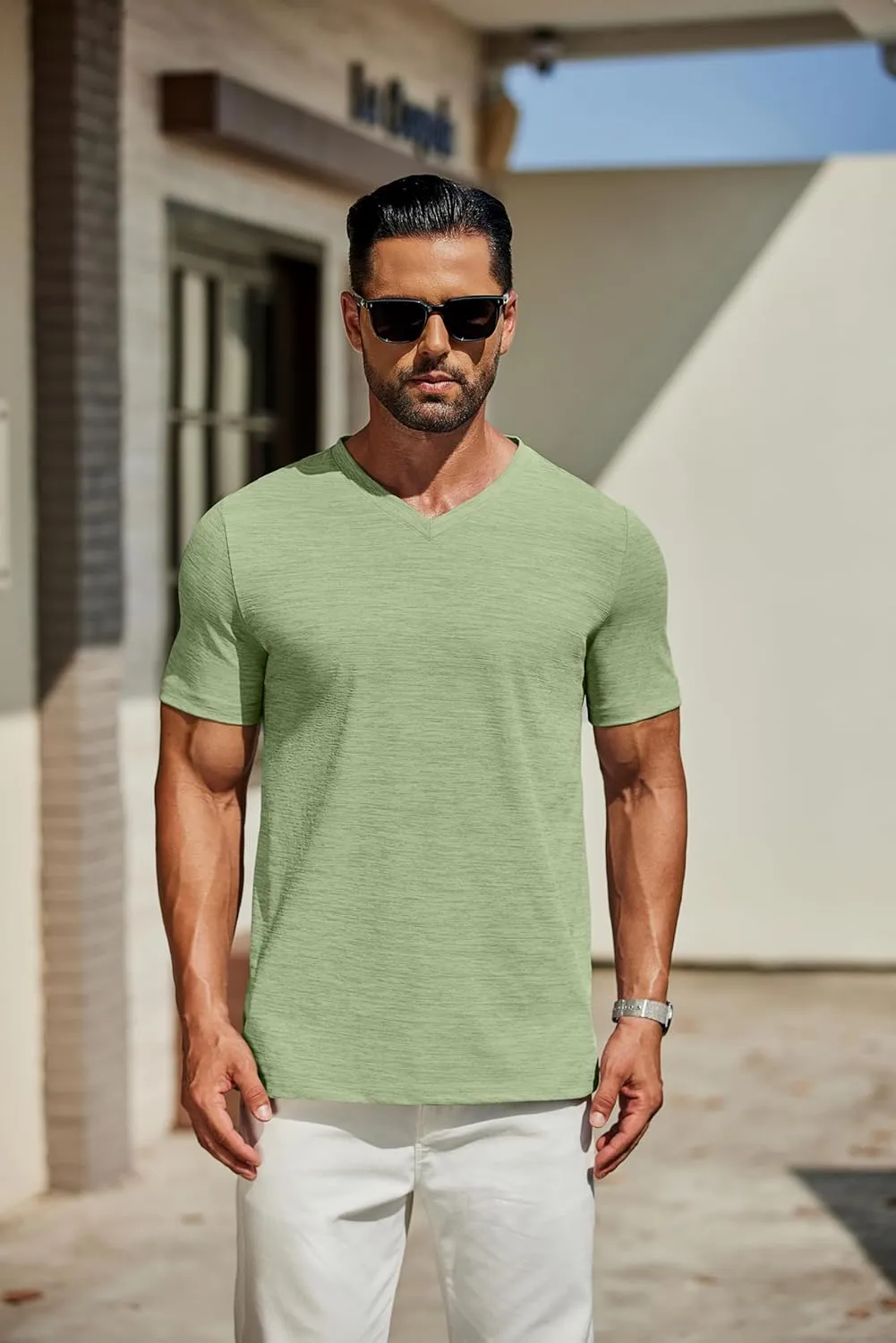 COOFANDY Men's T Shirts Short Sleeve Classic V Neck T-Shirt Casual Summer Basic Tee Shirt