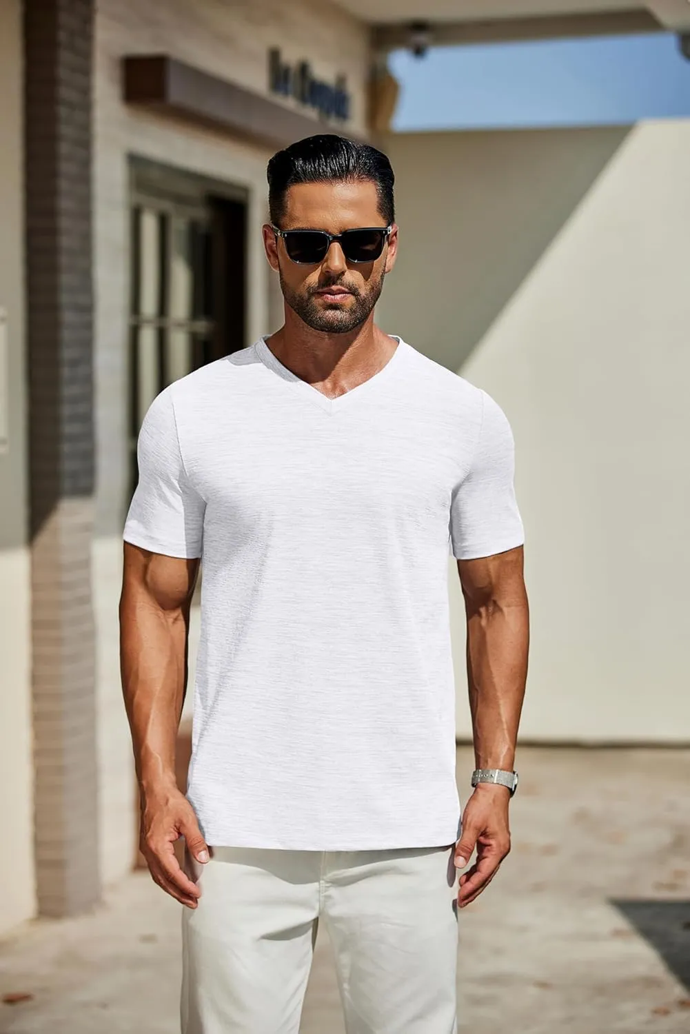 COOFANDY Men's T Shirts Short Sleeve Classic V Neck T-Shirt Casual Summer Basic Tee Shirt