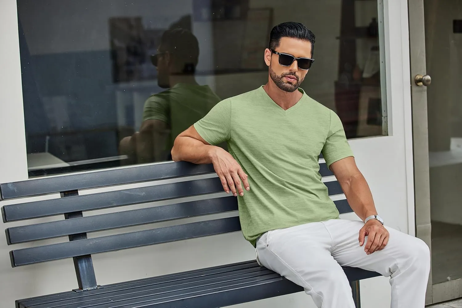 COOFANDY Men's T Shirts Short Sleeve Classic V Neck T-Shirt Casual Summer Basic Tee Shirt