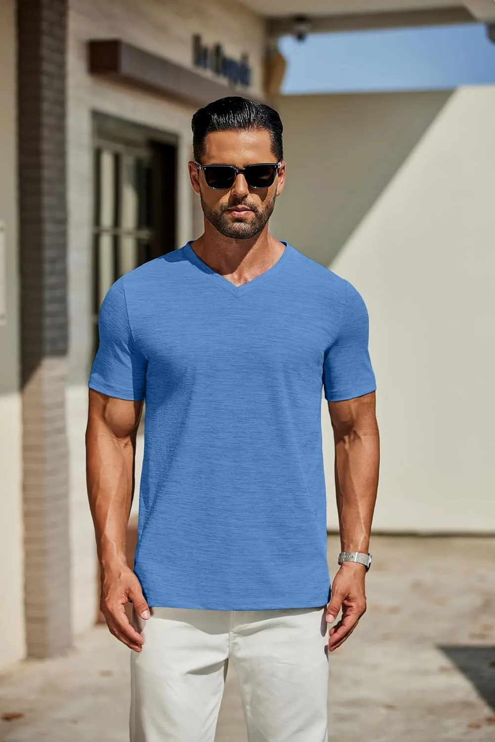 COOFANDY Men's T Shirts Short Sleeve Classic V Neck T-Shirt Casual Summer Basic Tee Shirt