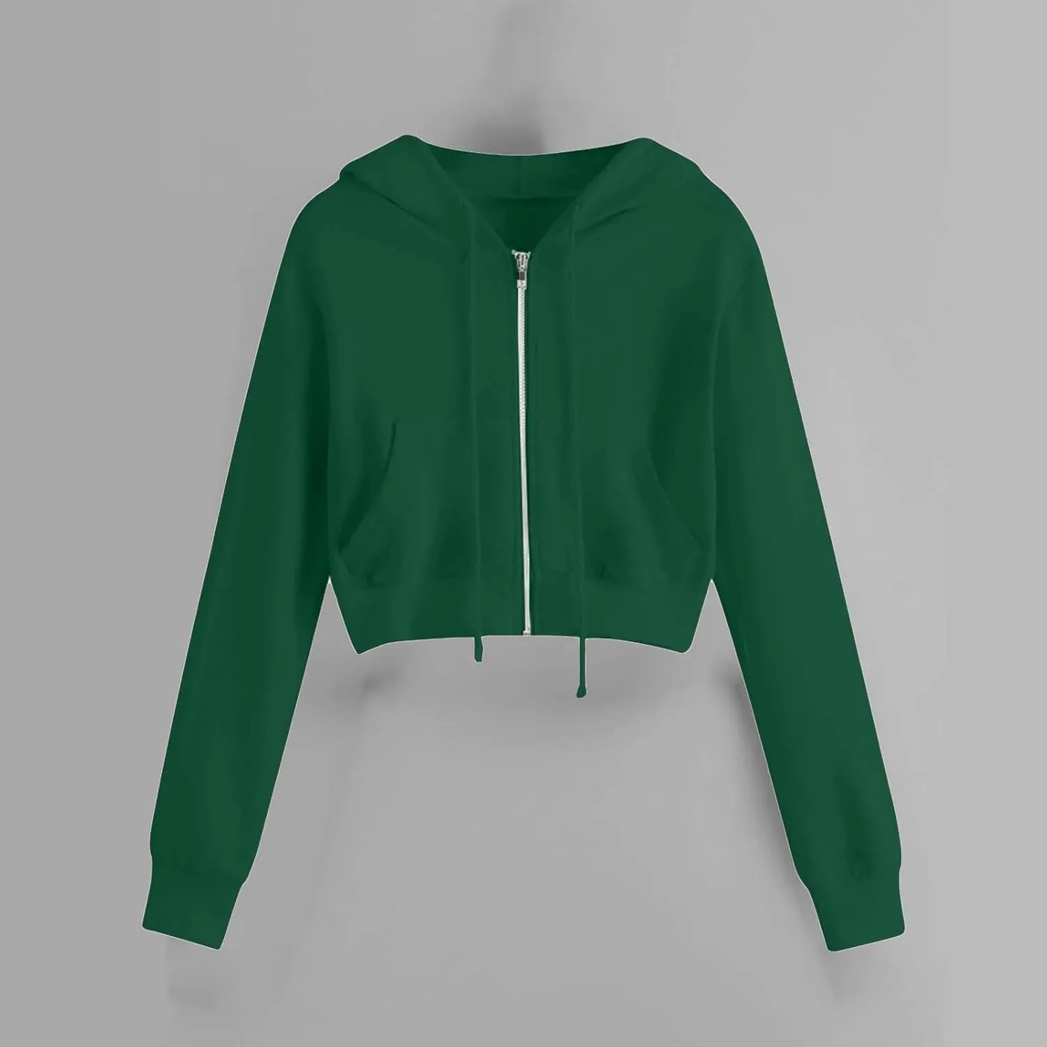 Cropped Zip Up Hoodie Women Basic Lightweight Pullover Hoodies Teen Girls Crop Top Jackets 2024 Fall Clothes