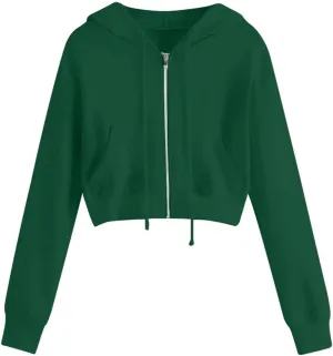 Cropped Zip Up Hoodie Women Basic Lightweight Pullover Hoodies Teen Girls Crop Top Jackets 2024 Fall Clothes