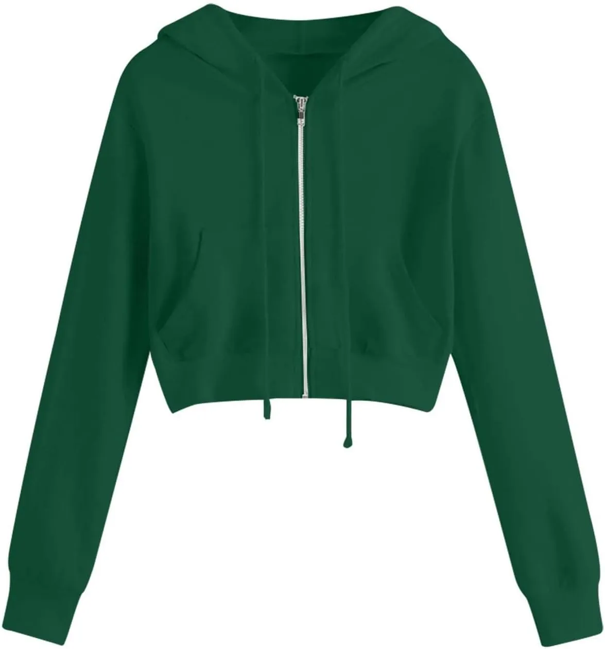 Cropped Zip Up Hoodie Women Basic Lightweight Pullover Hoodies Teen Girls Crop Top Jackets 2024 Fall Clothes