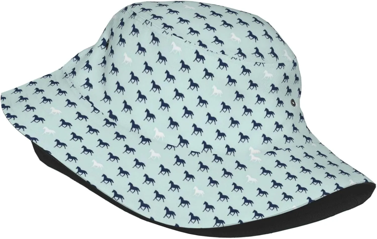 Cute Horse Print Bucket Hat Beach Sun Hat Reversible Fisherman Hats Cap for Women and Men