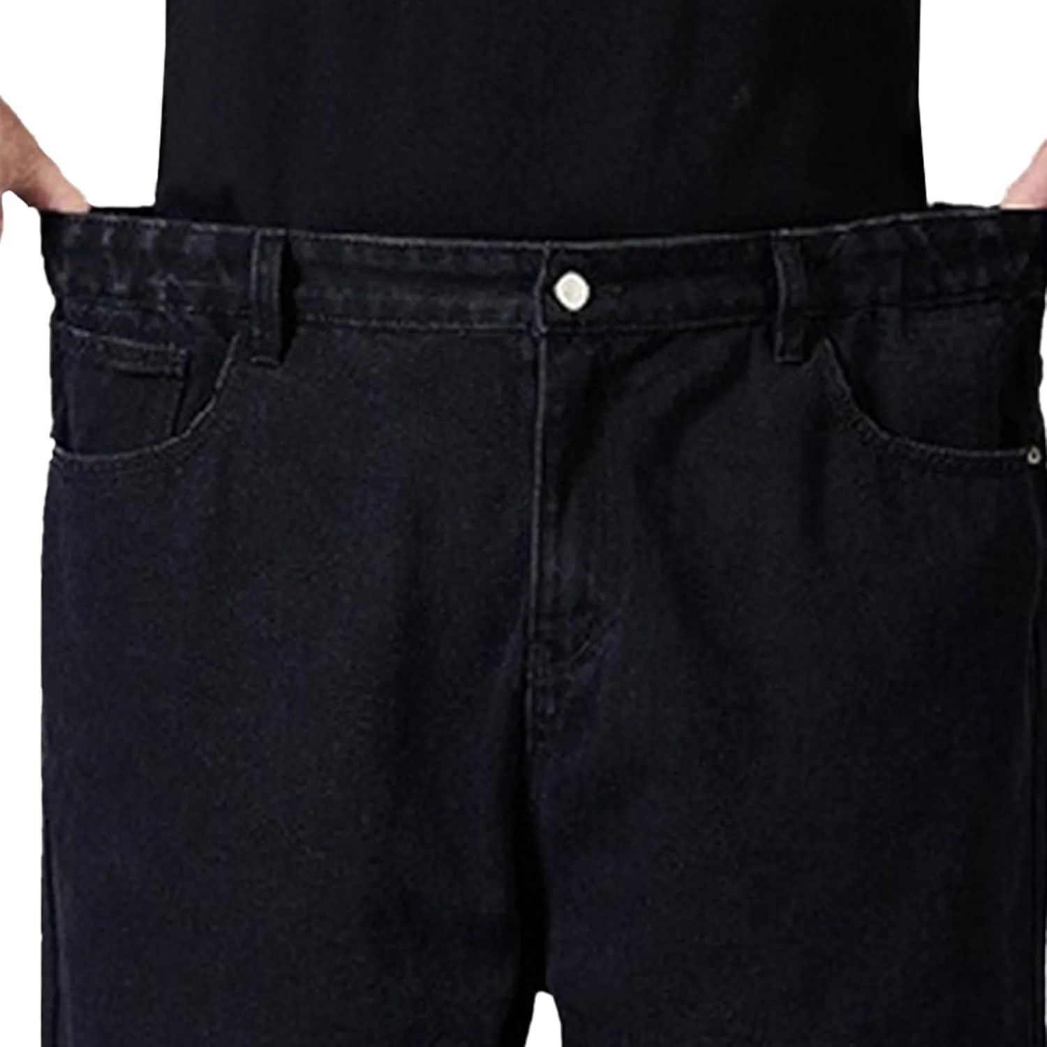 DGHM-JLMY Jean Joggers for Men Relaxed Fit Elastic Waist Denim Pants Casual Loose Straight Legs Wide Leg Trousers