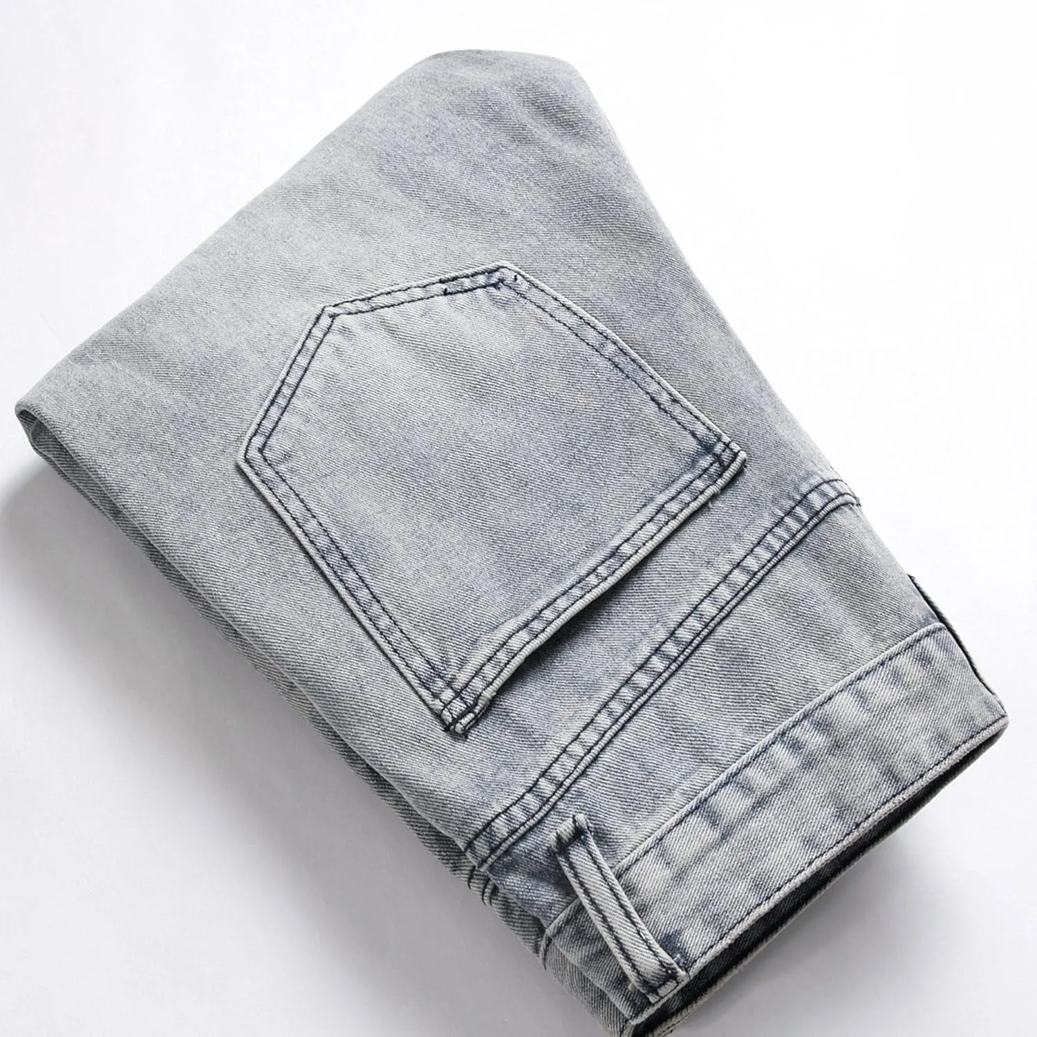 DGHM-JLMY Men's Distressed Relaxed Fit Denim Pants Ripped Slim Fit Straight Leg Jean Denim Pant Hip Hop Jeans Streetwear