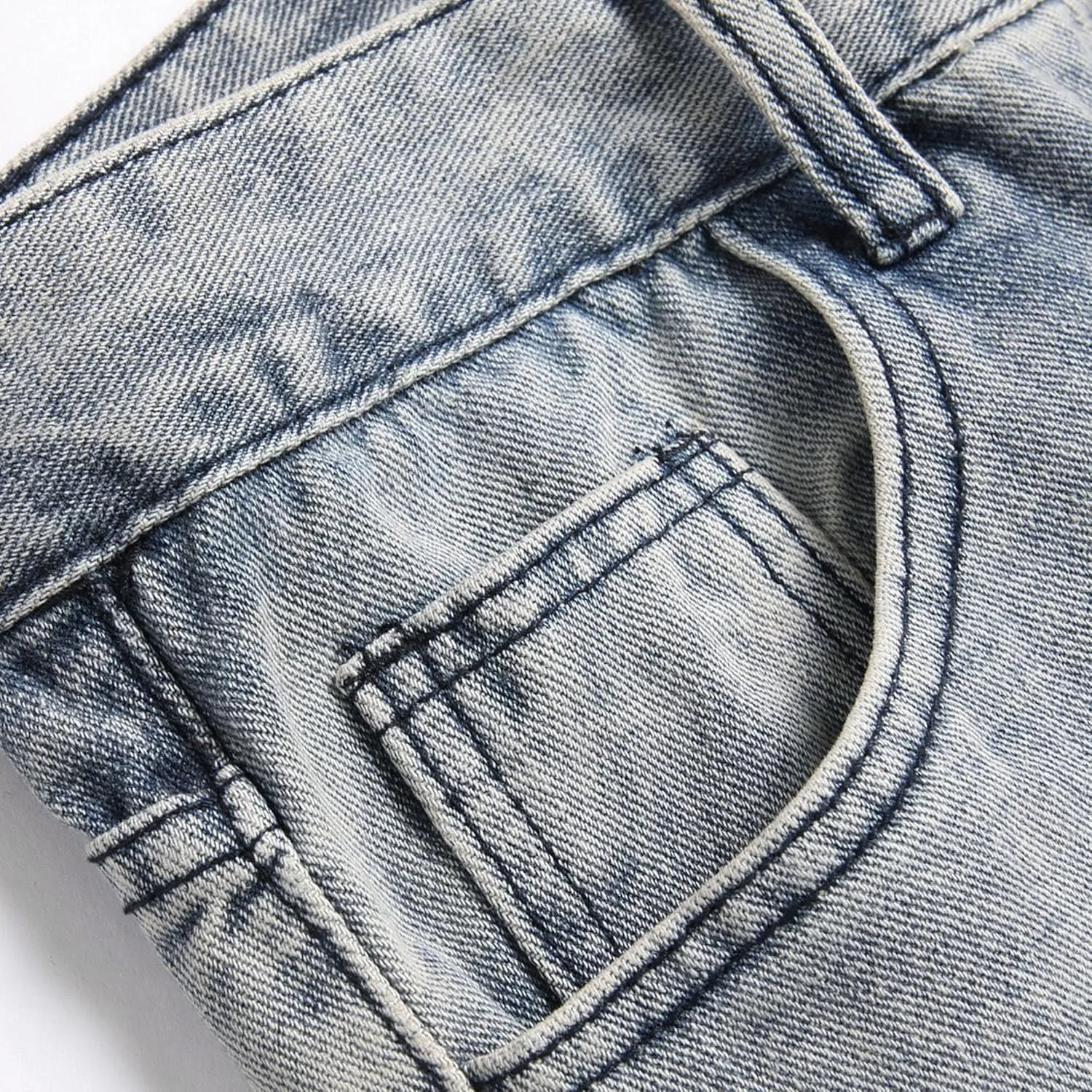 DGHM-JLMY Men's Distressed Relaxed Fit Denim Pants Ripped Slim Fit Straight Leg Jean Denim Pant Hip Hop Jeans Streetwear