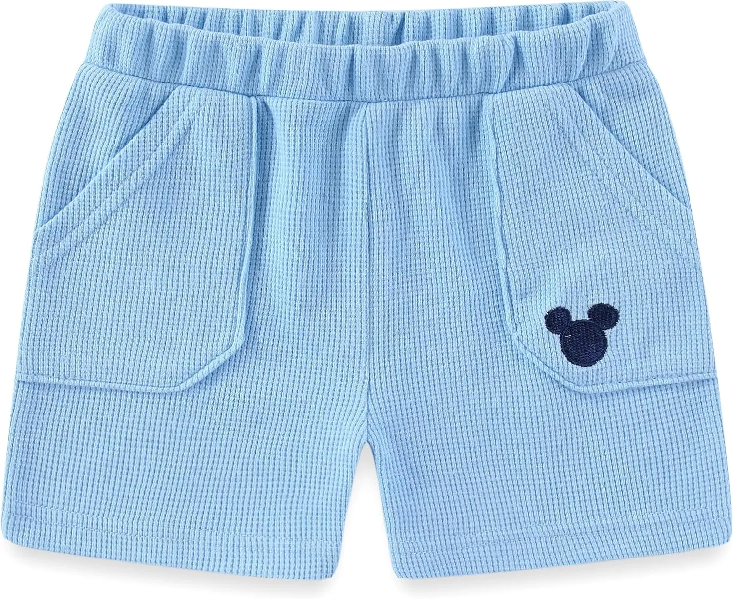 Disney Mickey Mouse Boys Waffle Knit Short Sleeve Shirt and Short Set for Infant and Toddlers