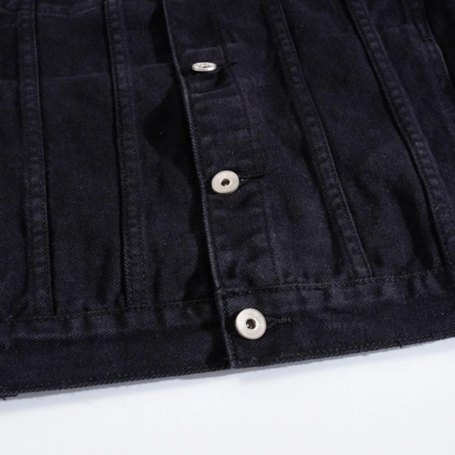 Distressed Denim Jacket for Men Casual Ripped Holes Button Down Trucker Jacket Long Sleeve Motorcycle Jean Jacket