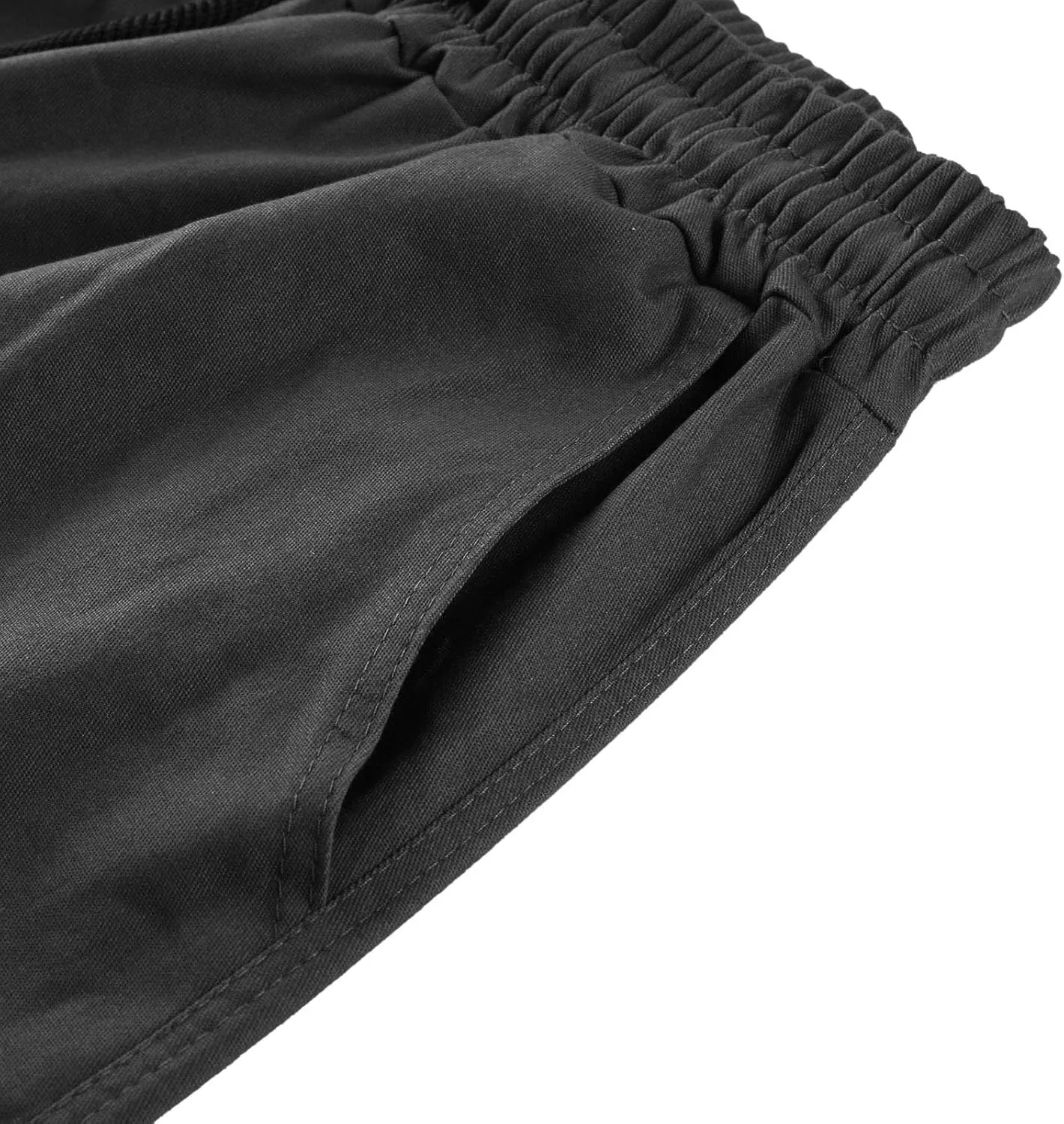 Elastic Waist Cargo Pants for Men Relaxed Fit Tactical Hiking Pants Casual Work Trousers Drawstring Travel Pants