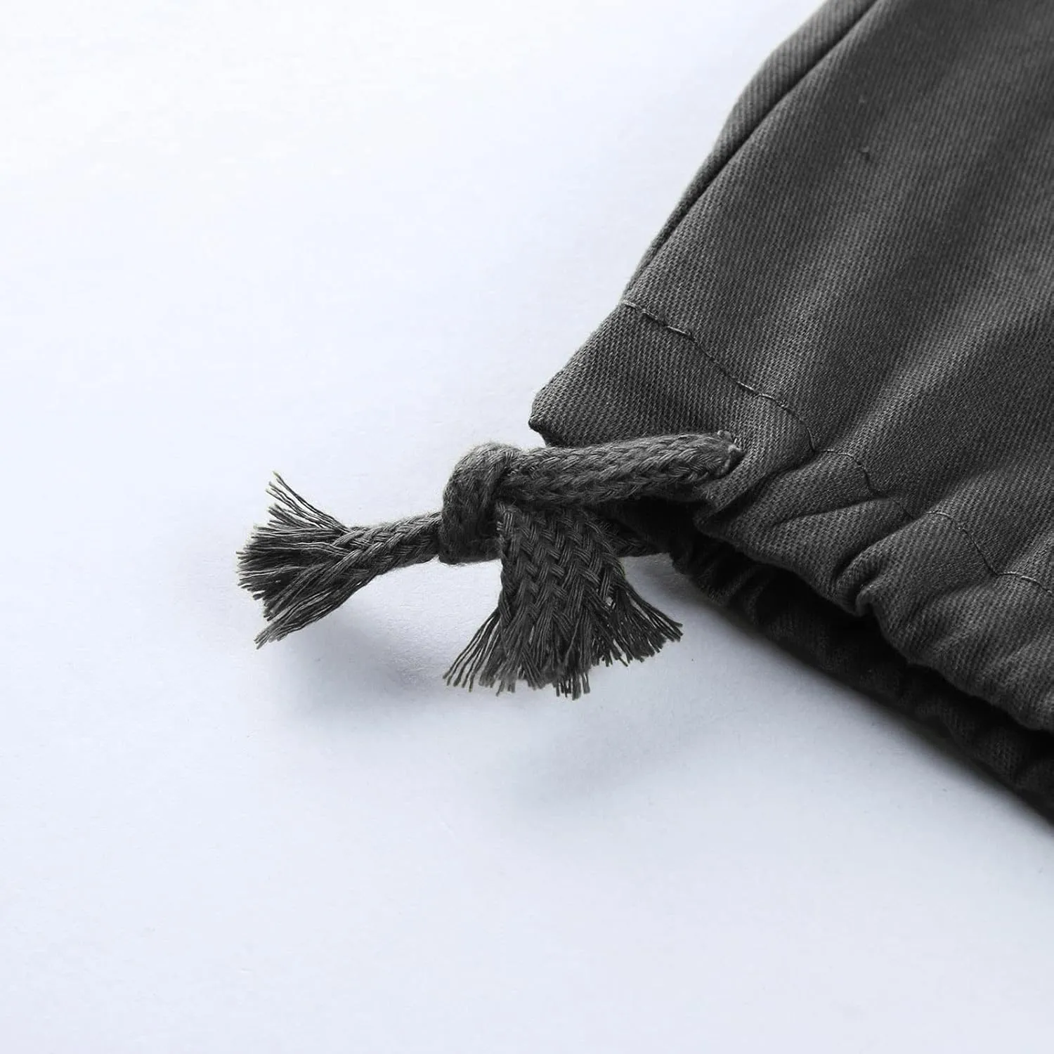 Elastic Waist Cargo Pants for Men Relaxed Fit Tactical Hiking Pants Casual Work Trousers Drawstring Travel Pants
