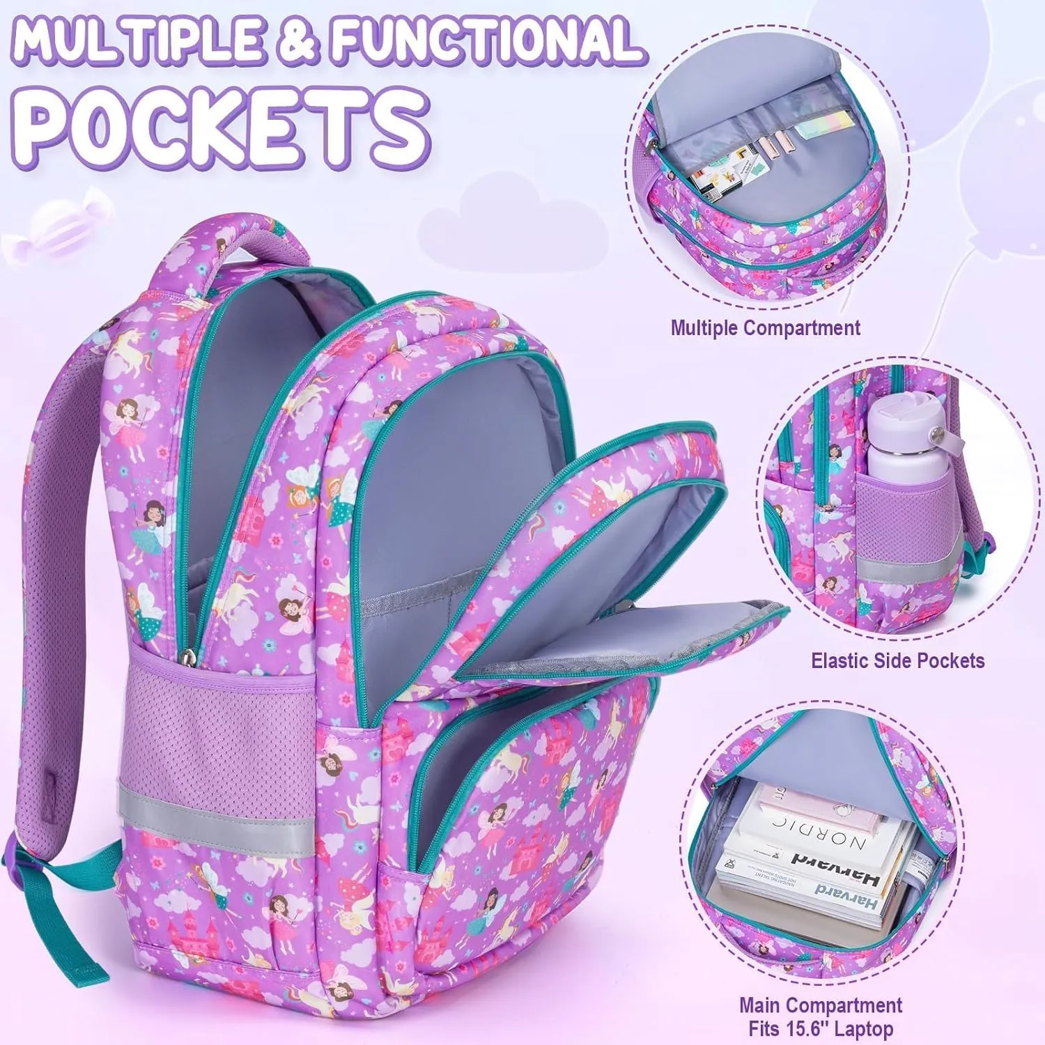 Fimibuke School Backpack for Boys, 3PCS Waterproof Kid School Bag Cute Toddler Bookbag Set with Lunch Box & Pencil Case for Preschool Kindergarten Elementary Back to School Student Ages 3-12, Gamepad