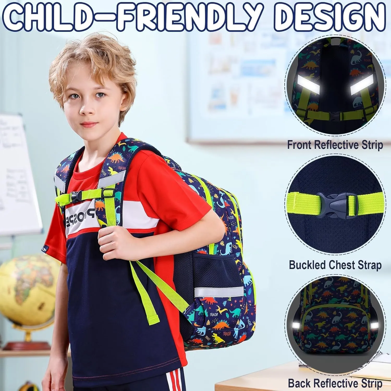 Fimibuke School Backpack for Boys, 3PCS Waterproof Kid School Bag Cute Toddler Bookbag Set with Lunch Box & Pencil Case for Preschool Kindergarten Elementary Back to School Student Ages 3-12, Gamepad