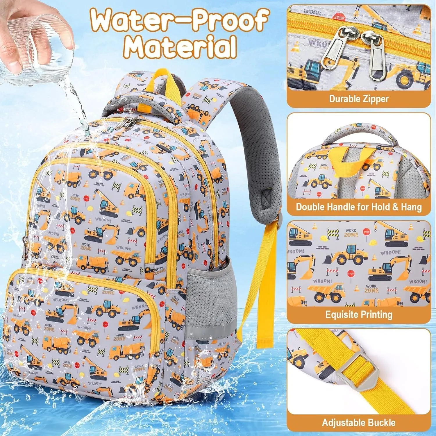 Fimibuke School Backpack for Boys, 3PCS Waterproof Kid School Bag Cute Toddler Bookbag Set with Lunch Box & Pencil Case for Preschool Kindergarten Elementary Back to School Student Ages 3-12, Gamepad