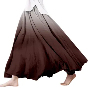 Floral Dress for Women Summer Boho Casual Elastic Waist Skirts Below Knee A-Line Midi Length Skirt Beach Vacation