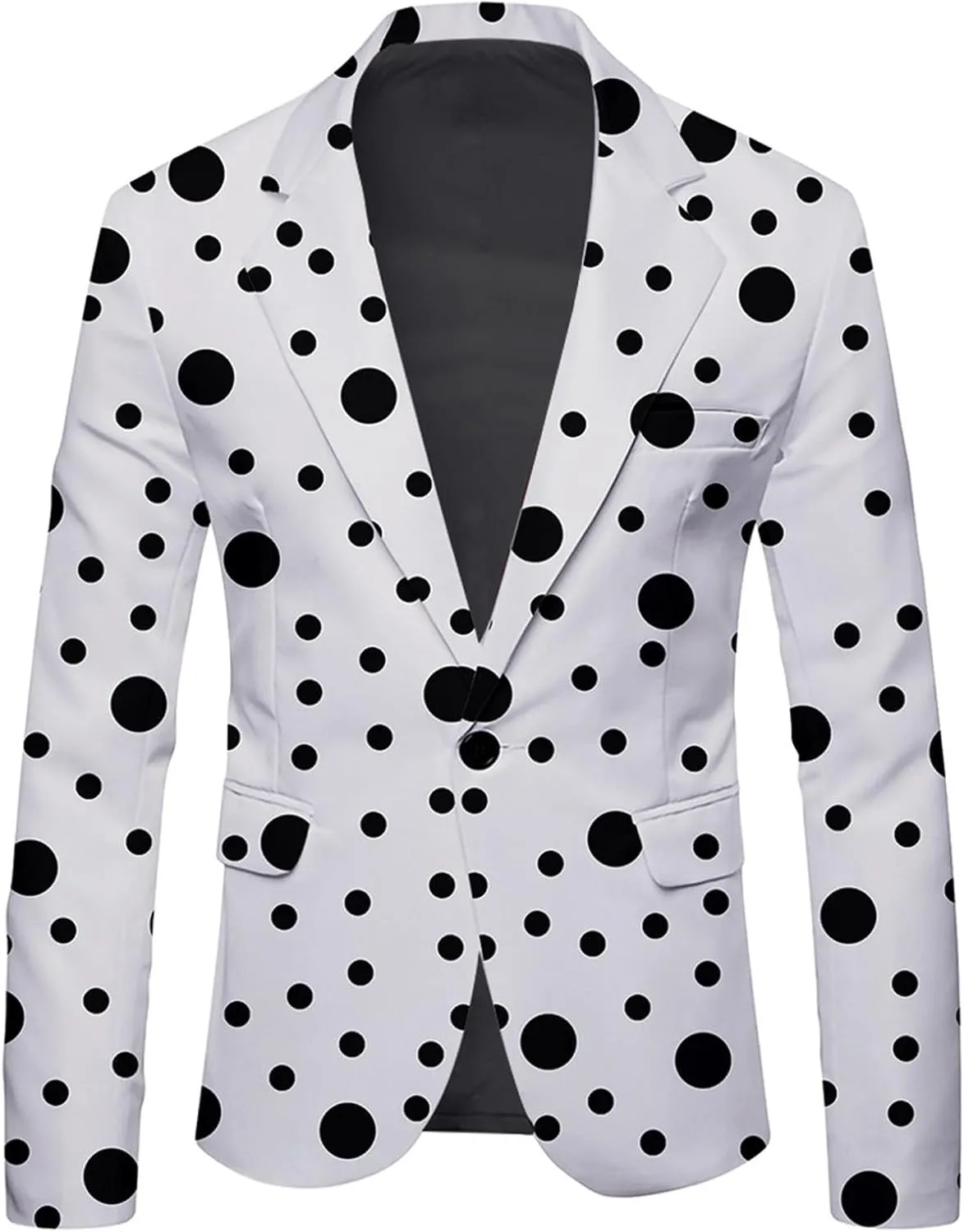 Fxbar Mens Sport Coats and Blazer Men's Dress Buckle Printed Suit Notched Lapel Slim Fit Stylish Blazer Dress Suit Jacket