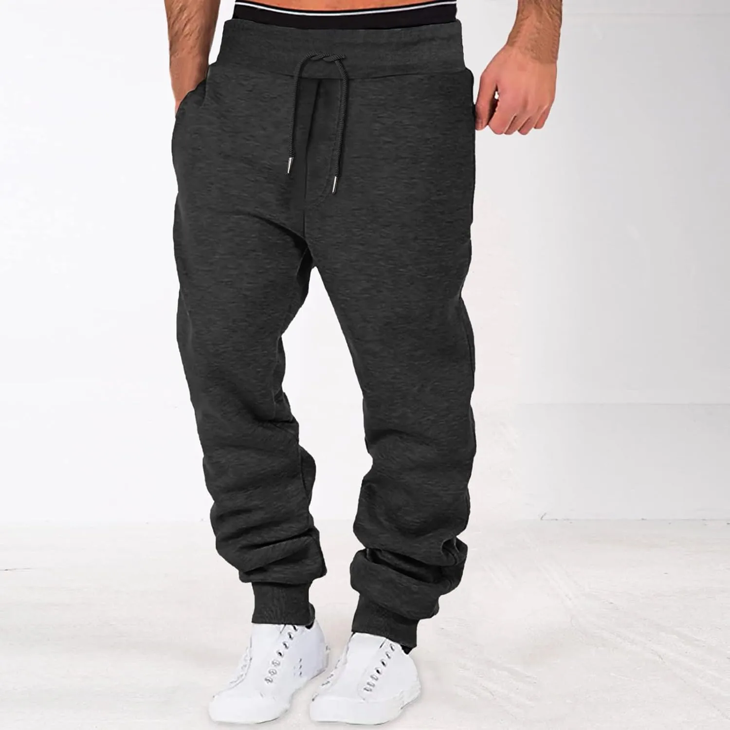 GIERIDUC Men's Straight-Fit Jogger Pant Black Dress Pants for Men Slim Fit Construction Work Joggers Corduroy Pants Men Brown