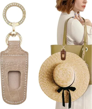 Hat Clip for Travel Backpack Luggage Crocodile Pattern Faux Leather Elastic Non-Magnetic Hat Holder Fashion Handbag Accessory