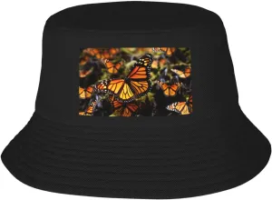 Heaps of Orange Monarch Butterflies Sun Hats for Women Men Fishing Hat UPF 50  Wide Brim Bucket Hat Foldable Beach Hats