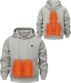 Heated Hoodie for Men and Women - USB Electric Warming Pullover Sweatshirt Coat