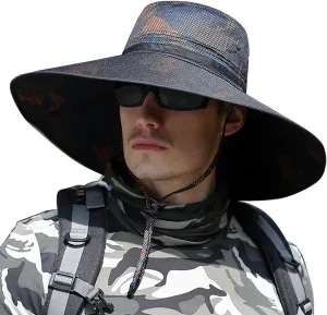 HUAMULAN 6" Super Wide Brim Sun Hats, Men and Women Bucket Hat for Fishing Hiking Garden Lawn Work Safari Camping Outdoor