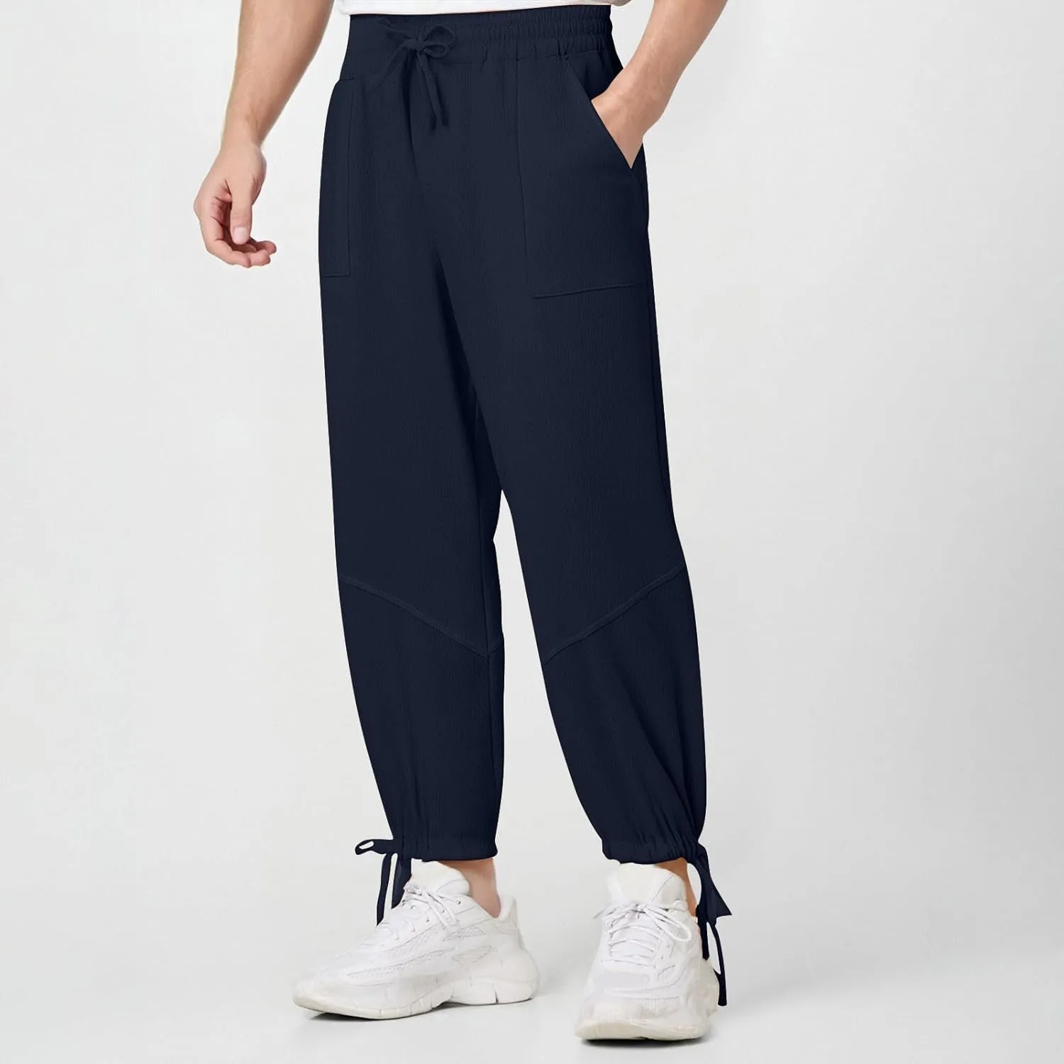 Jogger Pants for Men Sweatpants Casual Jogging Running Tapered Trousers Male Elastic Waist Track Pants Cinch Bottoms